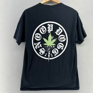 Y2K Snoop Dogg Double Sided Black Tshirt LB CA Large VTG Rap Hiphop RARE Weed